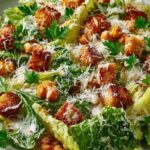 Vegetarischer Caesar Salat mit Kichererbsen-Croutons Rezept