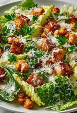 Vegetarischer Caesar Salat mit Kichererbsen-Croutons Rezept
